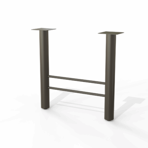 Medium Tone finish h-leg-table-base-3-inch-upright from modsilver’s 3” Uprights H-Base line
