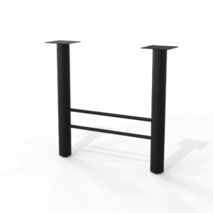 Textured Black h-leg-table-base-3-inch-upright from modsilver’s H-Base with 3” Uprights product line